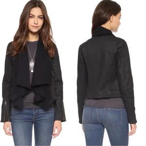 Free People Black Utility Motorcycle Jacket Size 2